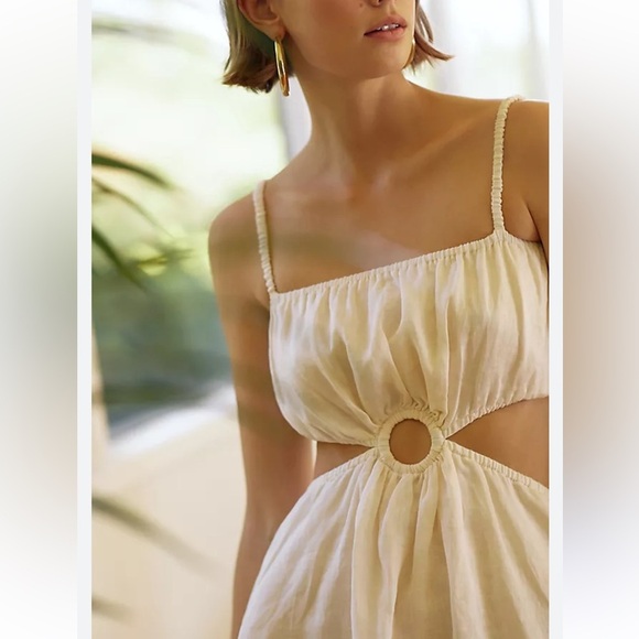 Anthropologie Faithfull The Brand Zuma Cut Out Linen Boho Hippie Coastal - Picture 2 of 9